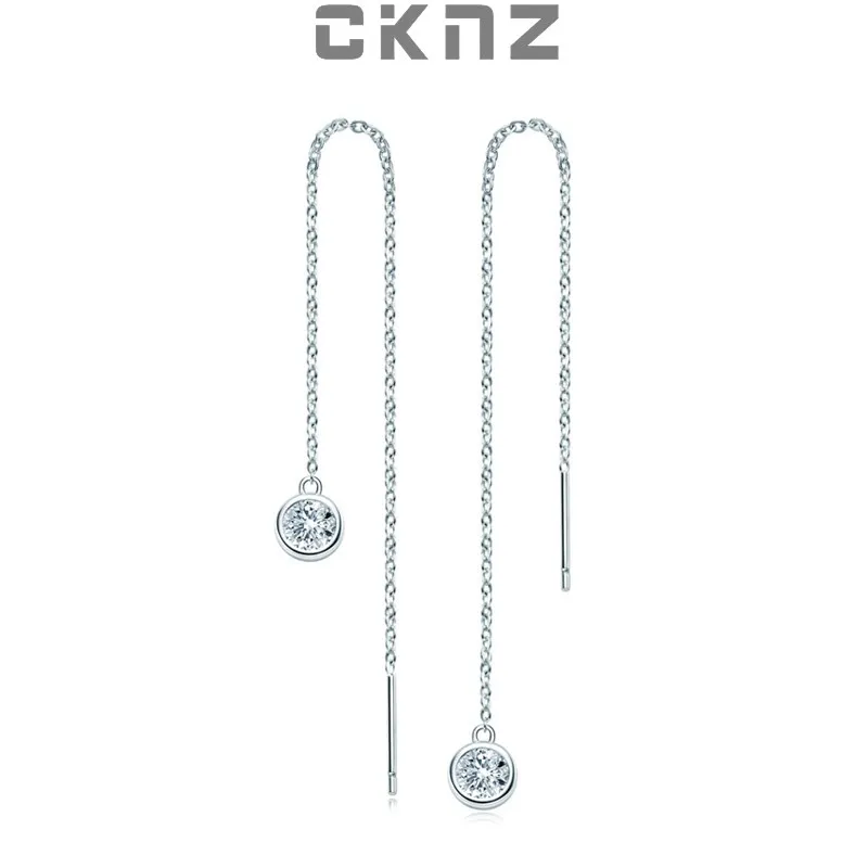 

Женские серьги из серебра 1,0 пробы, с муассанитом 925 карата