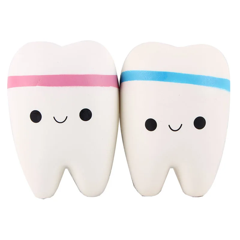 

11cm Jumbo Squishy Tooth Slow Rising Kawaii Squishies Soft Squeeze Cute Cell Phone Strap Toys Kids Baby Gift