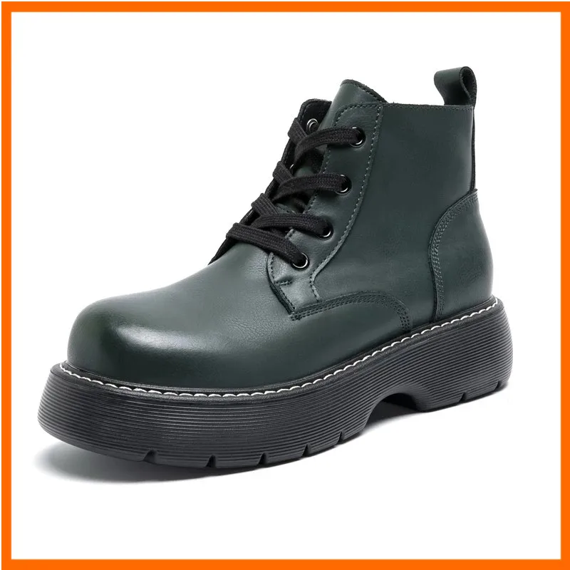 

Women Ankle Boots Winter Latest British Style Big Drape Woman Short Boots Fashion Lace-Up Women's Marton Boots