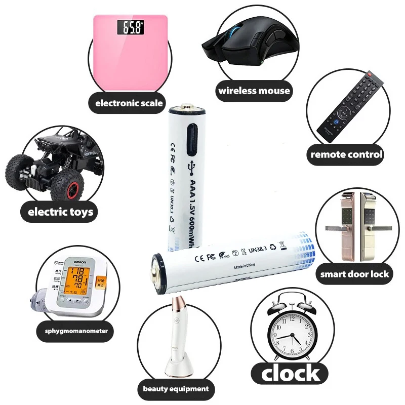 PURFIELD 1 5 В AA AAA USB аккумуляторная батарея 2500 МВтч 600 литий-ионная для мыши с