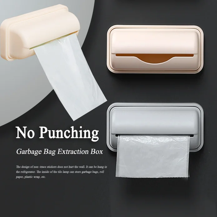 

Trash Bags Storage Box Cling Film Container Wall Mounted Plastic Garbage Bag Dispenser Box Dustproof Holder Kitchen Organization
