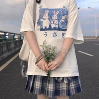 cartoon camisas mujer harajuku tshirt kawaii cute bunny print summer korean streetwear women clothes %e2%80%8bcasual sweet girl tee tops
