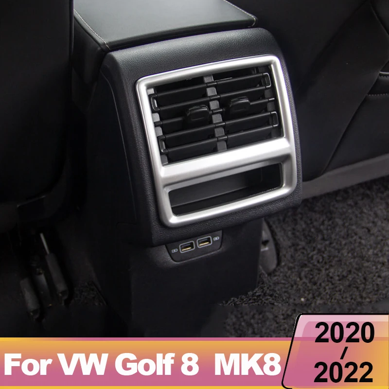 

Car Rear Air Conditioning Vent Outlet Cover USB Charging Port Sticker For Volkswagen VW Golf 8 MK8 2020 2021 2022 Accessories