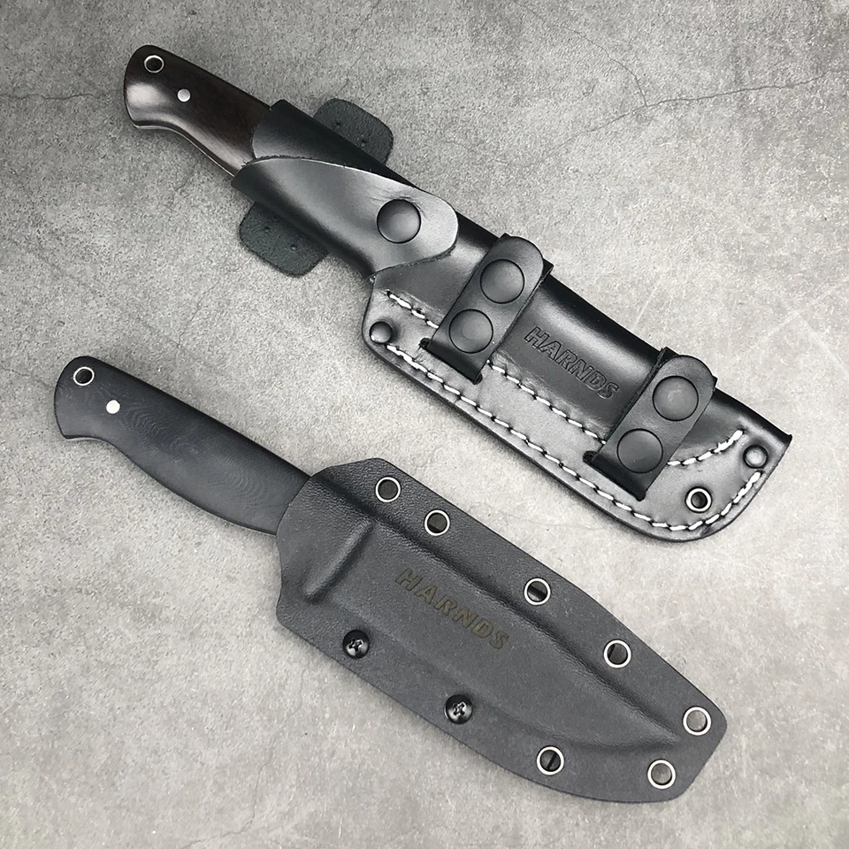 Нож HARNDS Defender D2 Тактический с фиксированным клинком Боуи рукояткой из черного