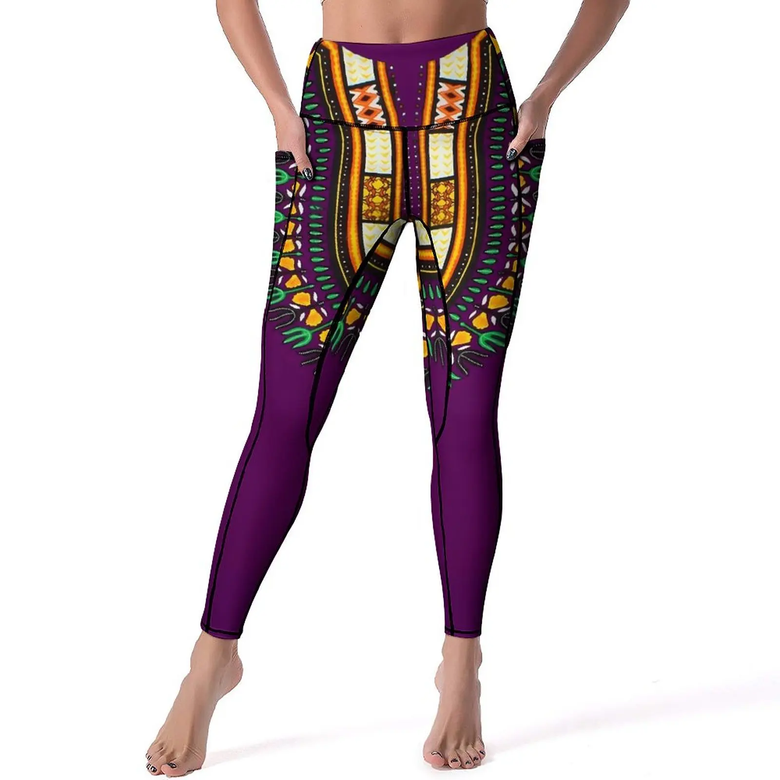 

Дашики, качественные штаны для йоги с принтом, винтажные африканские леггинсы, сексуальные тренировочные леггинсы, Женские повседневные эластичные спортивные колготки