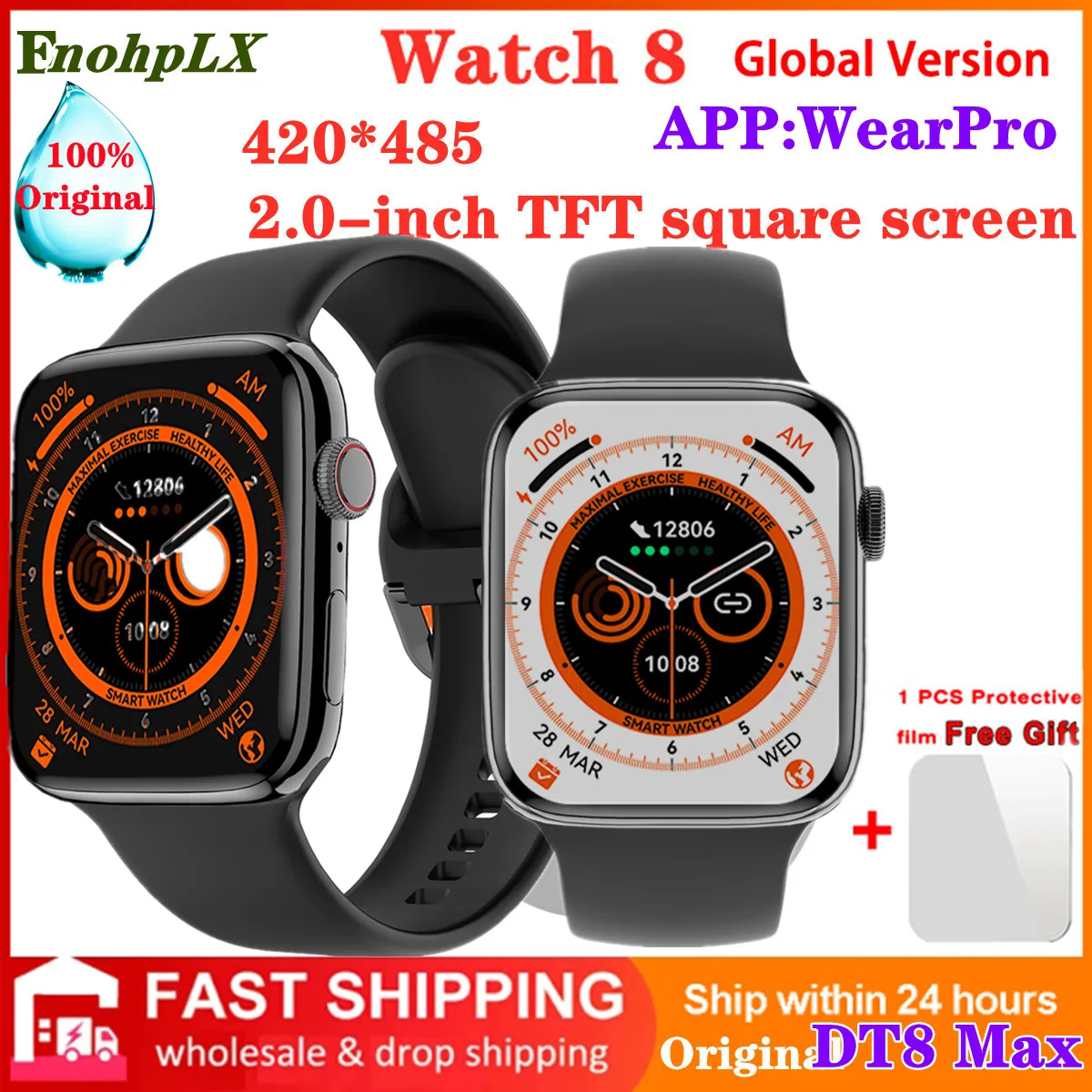 

DT8 Max Smart Watch Men Women Series 8 2.0 inch Infinite Screen NFC GPS Tracker Bluetooth Call Sports Smartwatch PK iwo W28 Pro