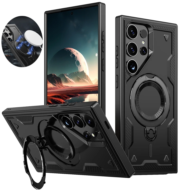 Armor Funda для Samsung Galaxy S25 Ultra + Magsafe Магнитный чехол с беспроводной зарядкой Plus S25ultra Ring