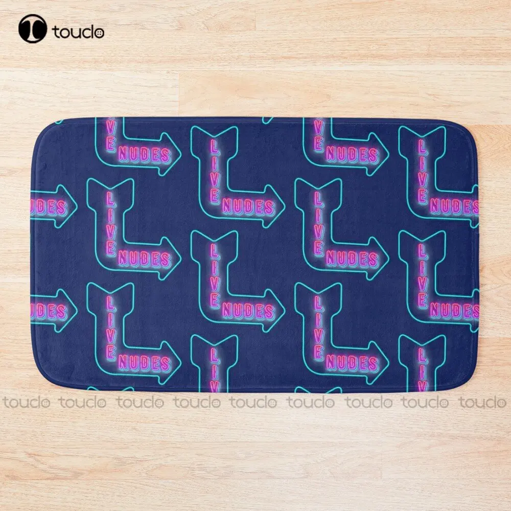 Забавная занавеска для душа Live Nudes с неоновой вывеской коврик ванной