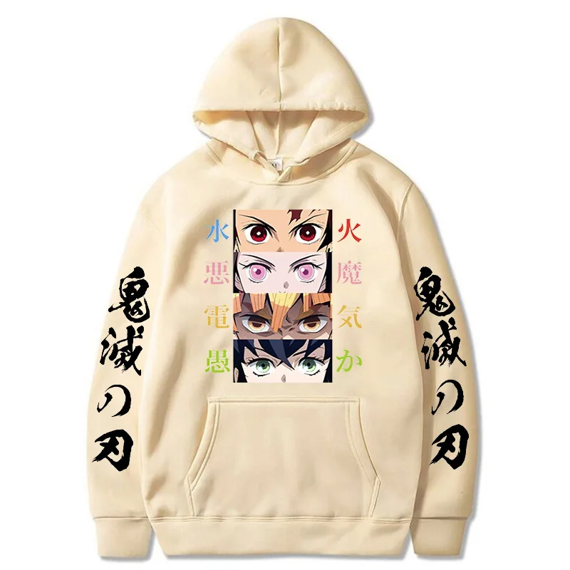 

Hot Demon Slayer Kimetsu No Yaiba Hoodie Hip Hop Anime Pullovers Tops Loose Harajuku Sweatshirts Long Sleeves Autumn Man Clothes