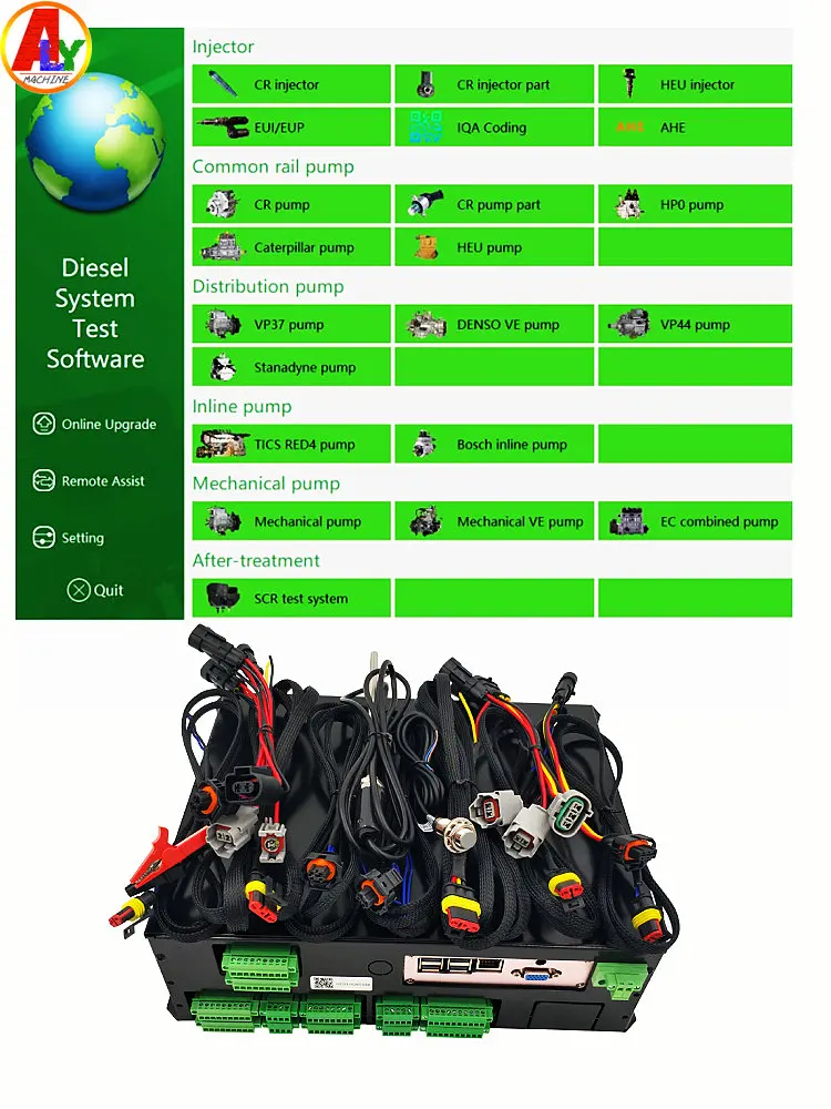 

AM-HW825 Diesel Common Rail Test System For Electromagnetic Piezo Injector Pump EUI/EUP DRV HP0 320D VP37 VP44 Urea Pump