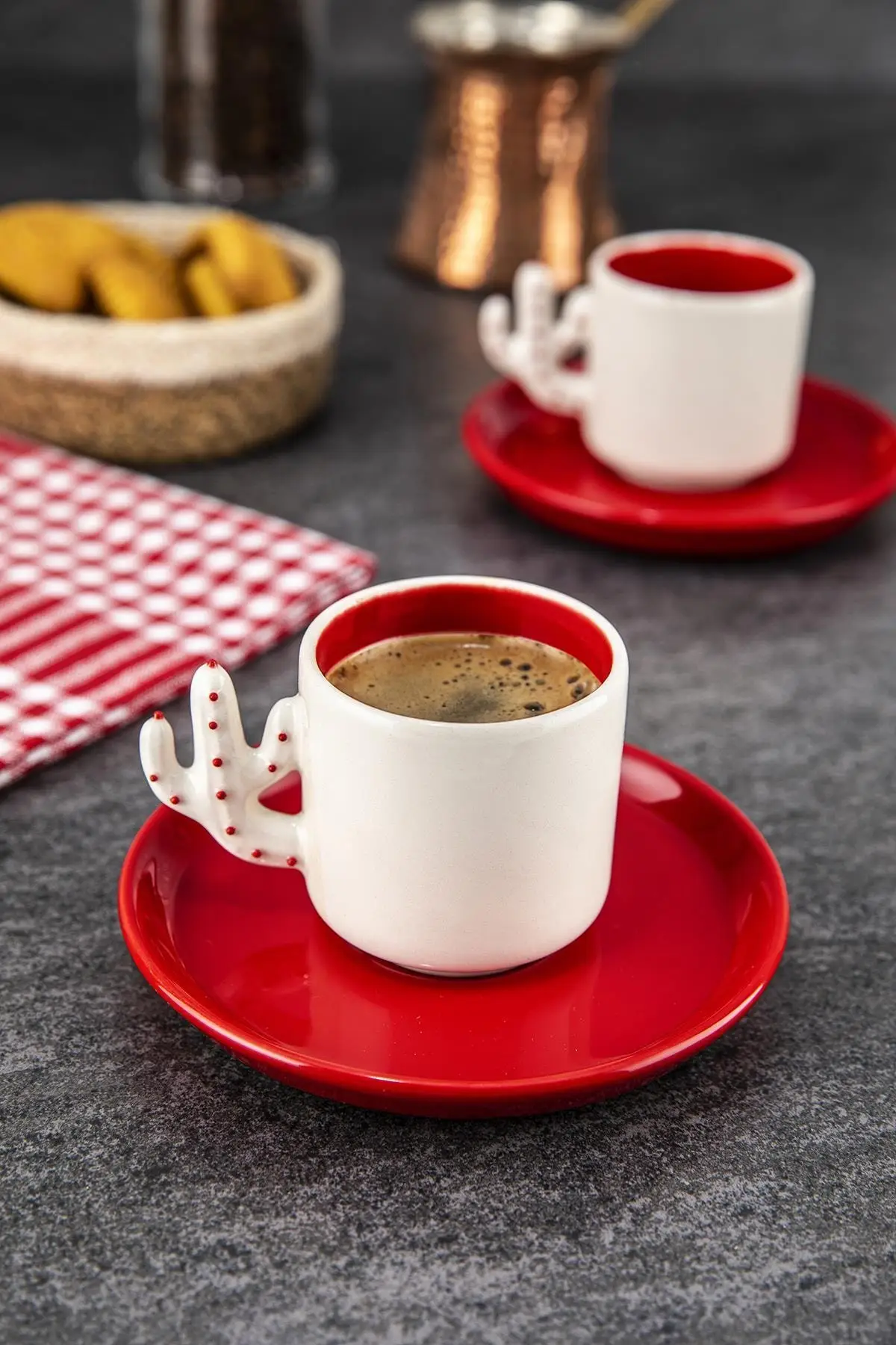 

Cactus handmade turkish coffee cups