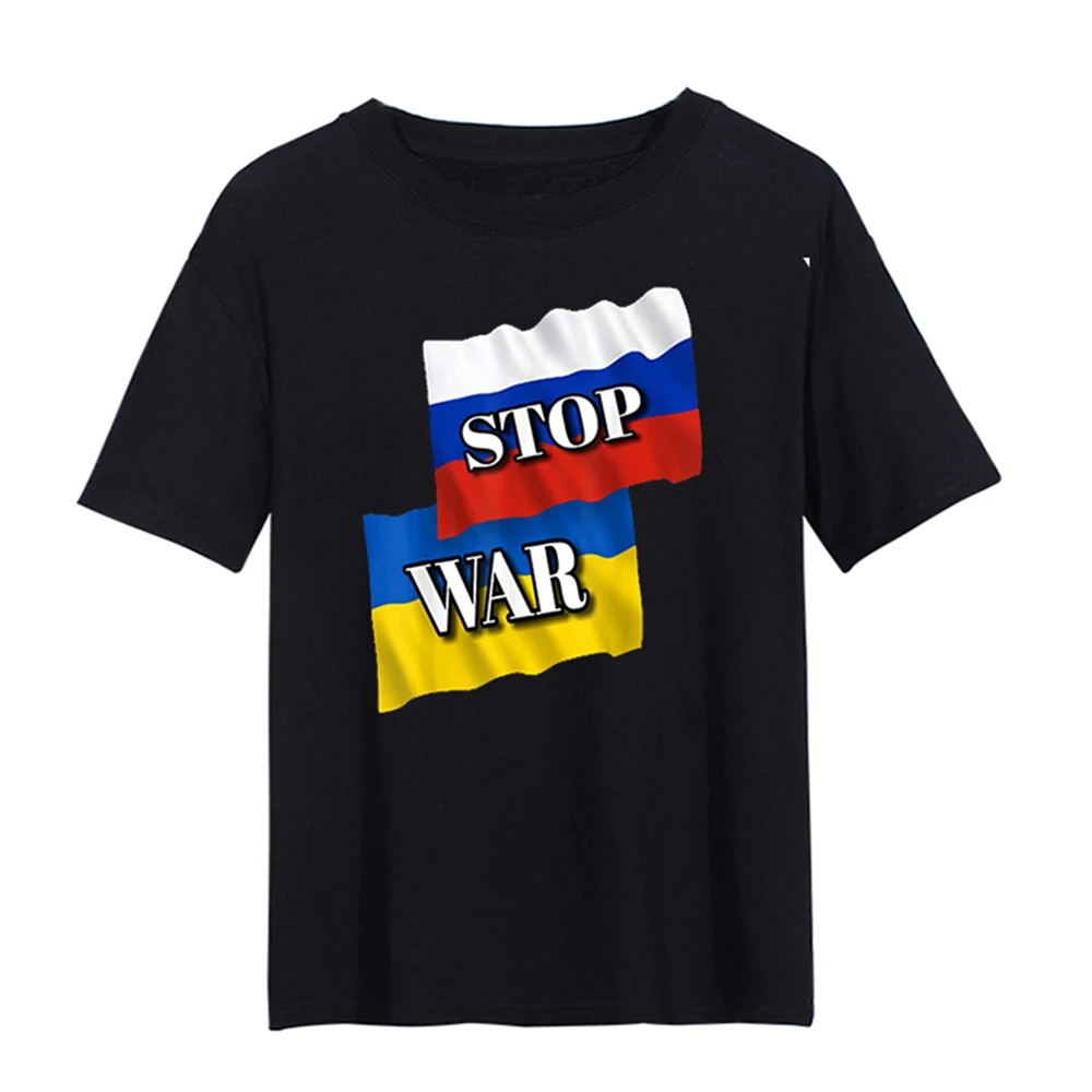 

Футболка STOP WAR, повседневные футболки, летний крутой Топ, футболка Love And Peace, футболка с российским флагом для взрослых, топ с украинским флаго...