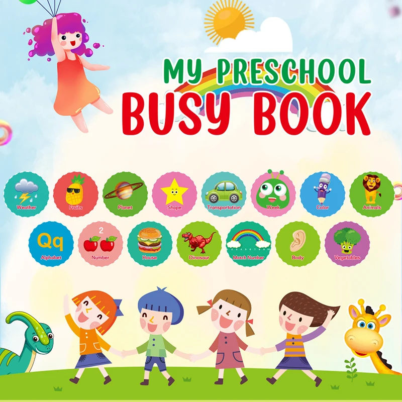 

Busy Book for Boys and Girls to Develop Learning Skills Quiet Book Preschool Gift for Toddlers Busy Book for Boys and Girls B99