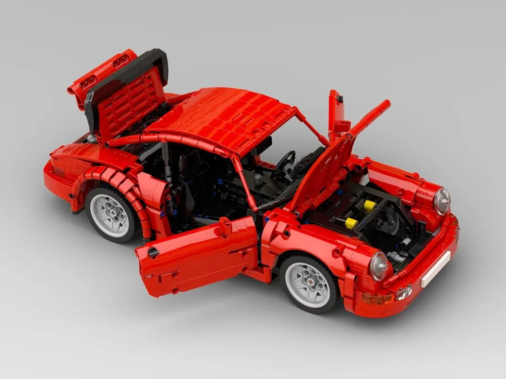 Фото MOC-239017 Крутая модель гоночного автомобиля 964 Turbo (1:12) красного цвета, 1440 деталей, развивающая игрушка для детей, подарок на день рождения для мальчиков №2