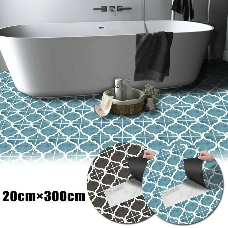 

Self Adhesive Tile Floor Wall Sticker DIY Home Kitchen Room Decor PVC 20*300cm