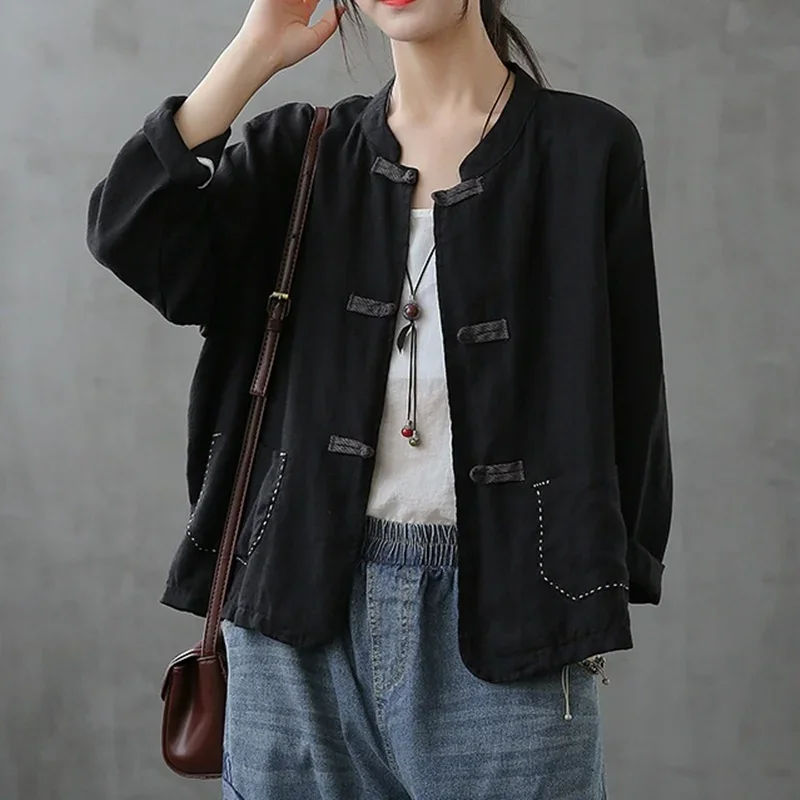 Традиционная одежда в китайском стиле женская рубашка костюм Тан 2020 хлопковый