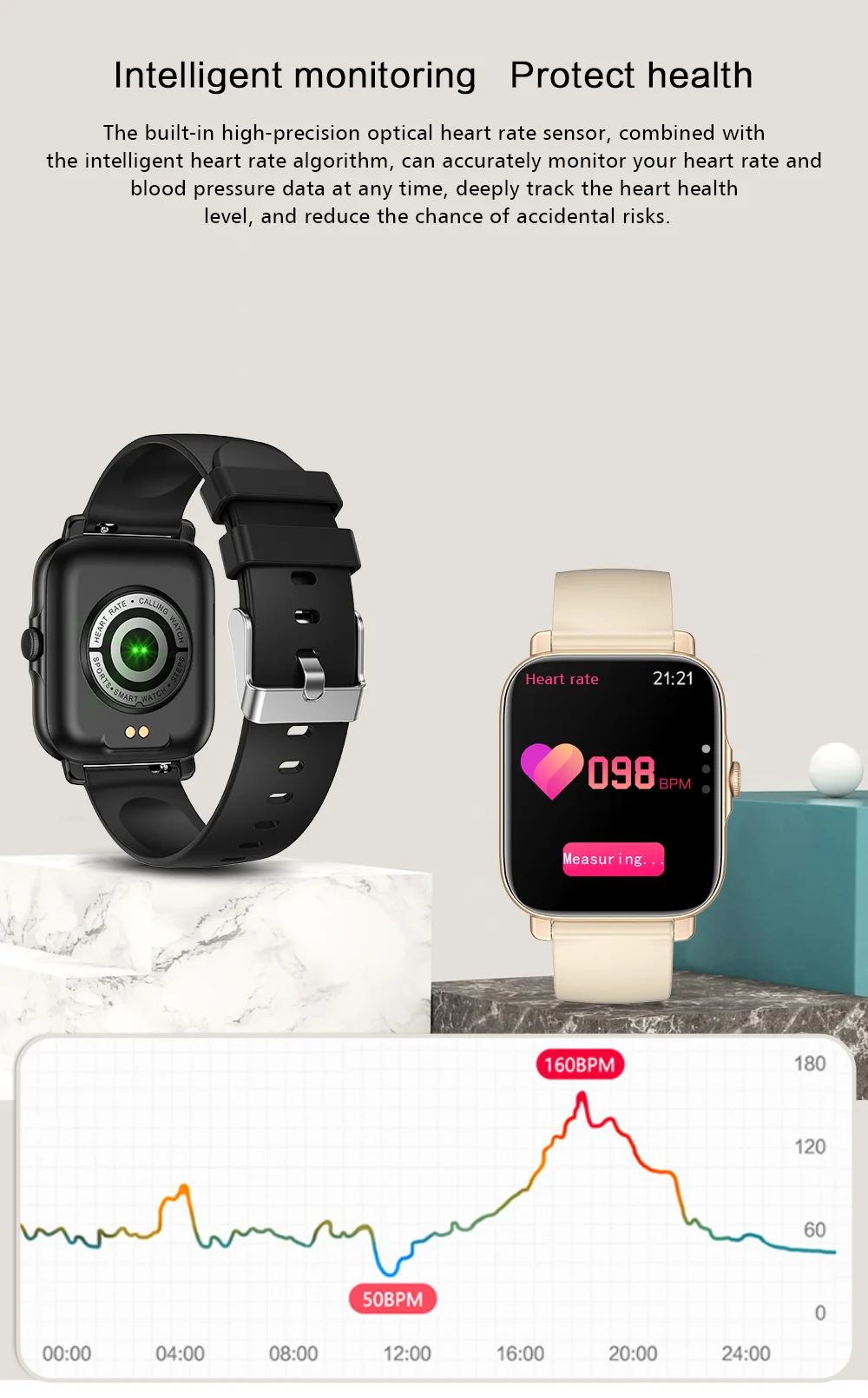 GT30 Smart Watch 1.69 Inch Ultra-thin Square Screen Bluetooth Call Waterproof Long Standby Smartwatch Heart Rate Sport Watches