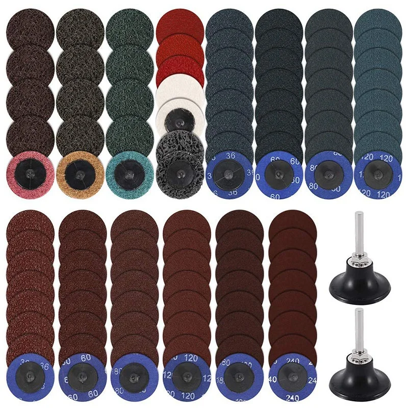 

104 Pcs Sanding Discs Pad Kit Grinder Sandpapers Disc For Surface Prep Strip Grind Polish Finish Burr Rust Paint Removal