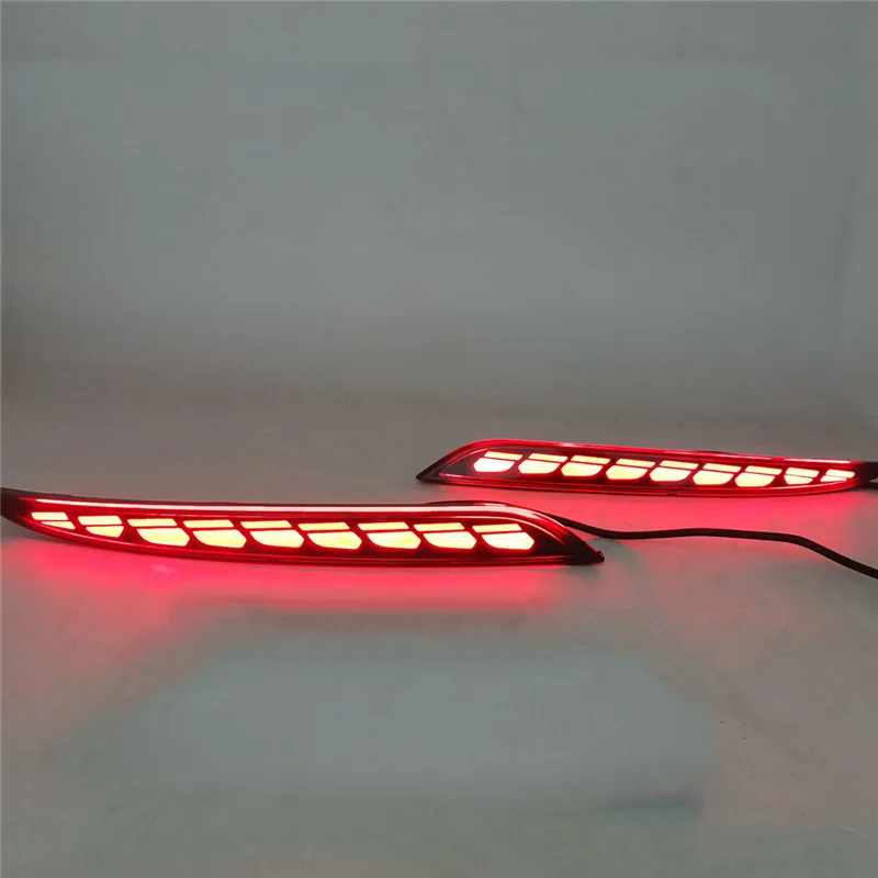 

1Pair LED Rear Bumper Reflector Lights for Tesla Model 3 TailIight Brake Turn Lamps Smoked Shell with Dedicated Line