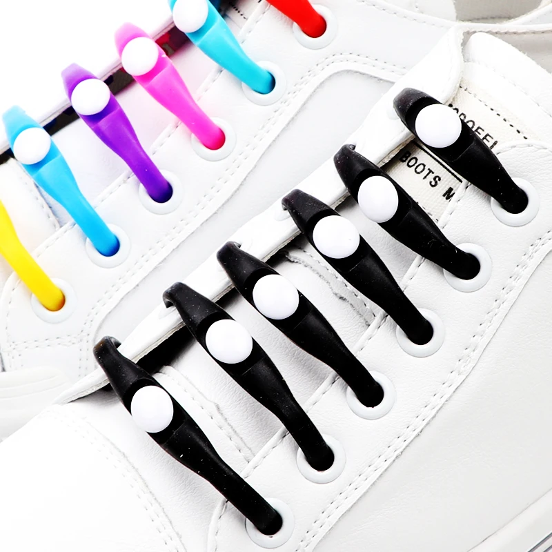 

12Pcs/Set Silicone Shoelaces Elastic Shoe Laces Without Ties Kids Men And Women Lazy Lace For Leisure Sneakers Rubber Shoelace