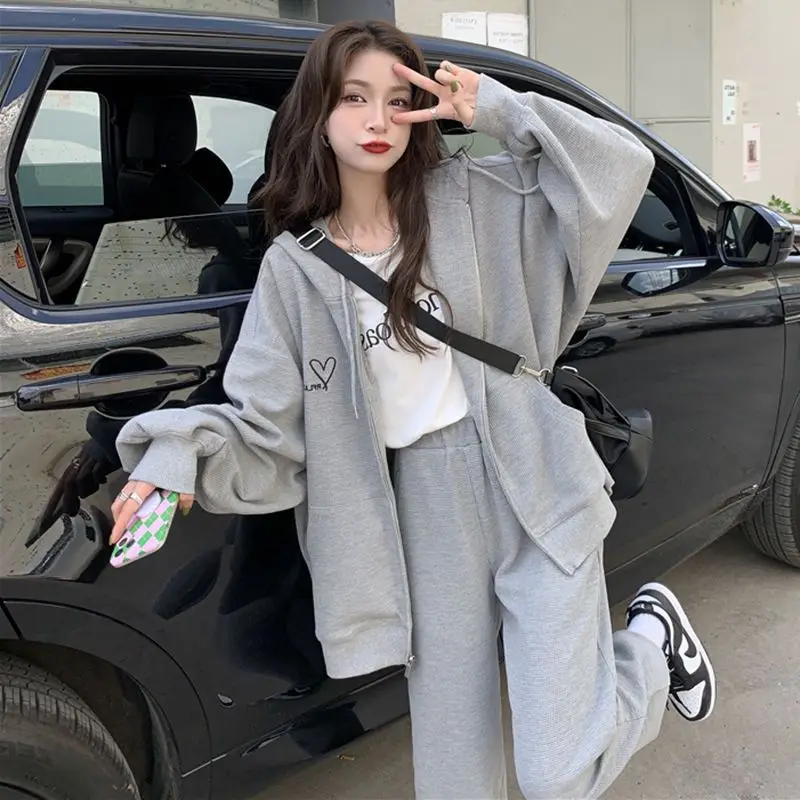 

DUOFAN Casual Sports Suits Women's New Solid Hoodie Tops and Pants Two Piece Set 2022 Spring Autumn Fashion Sets for Lady