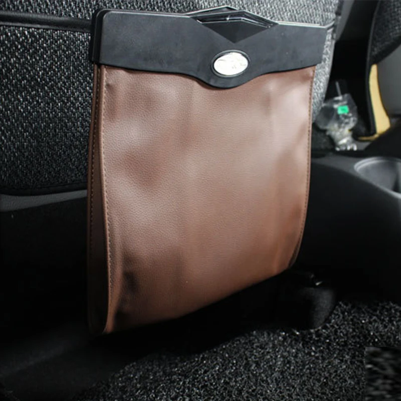 

Car garbage bags Waterproof Magnetic Adsorption Trash Can Leak-proof Back Seat Hanging Leather Storage Pocket