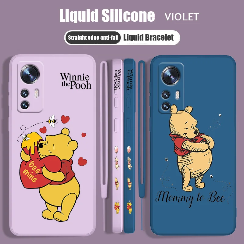 

Winnie the Pooh For Xiaomi Mi 13 12T 12S 12X 11i 11X 11T 10T 10S Lite Pro Ultra Liquid Left Rope Soft Phone Case