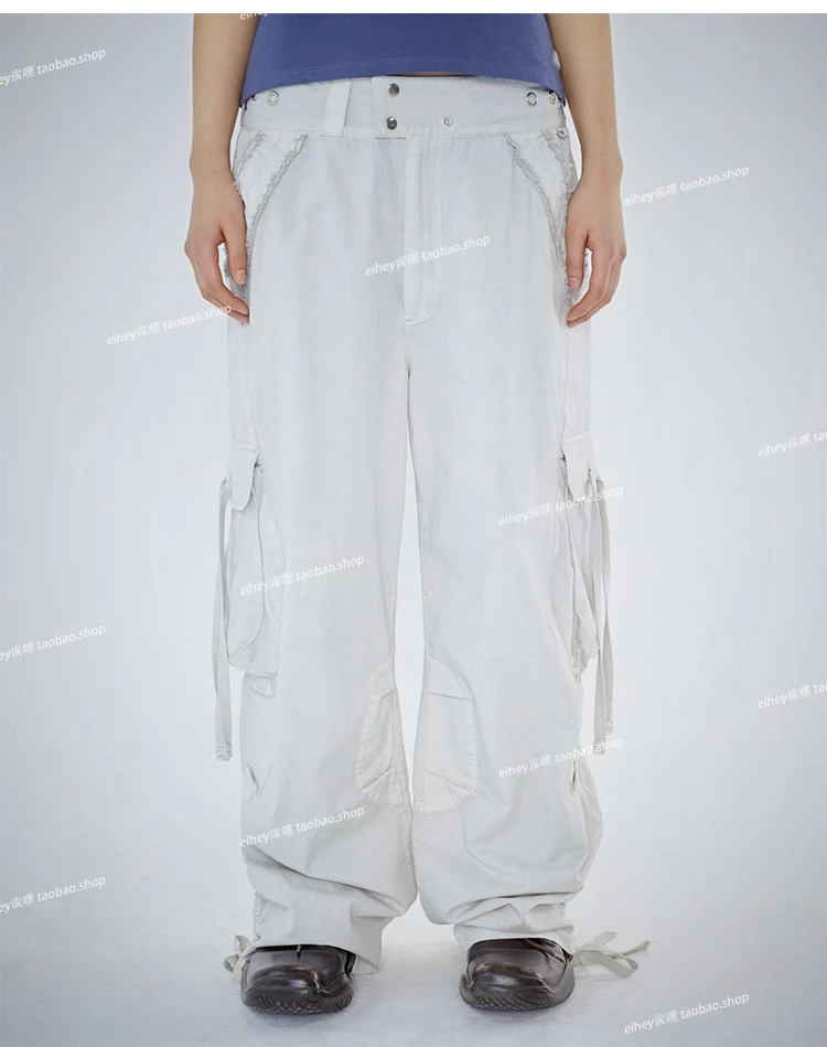 Брюки-карго женские эластичные на молнии с карманами Y2k