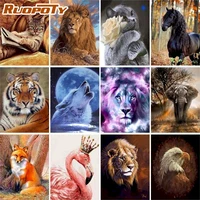 ruopoty 60x75cm framed painting by numbers for adults children animals picture by number diy handmade wall art home decor gift