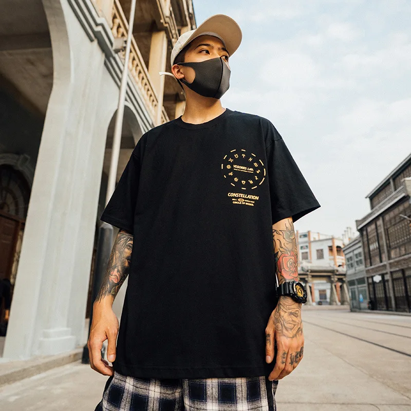 

Hong Kong style T-shirt men's short sleeve ins tide 2021 new national tide half sleeve student tide brand Harajuku stall goods