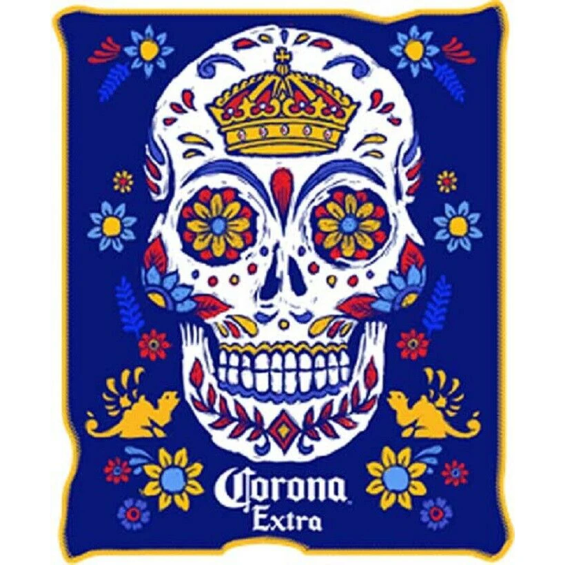 New Corona Extra Sugar Skull Plush Fleece Throw Blanket GIFT Quick Drying Towel