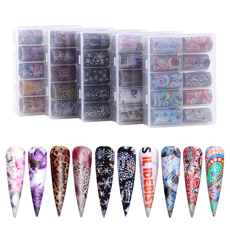 

10 Cells/set New Star Transfer Paper for Manicure Laser Sticker Star Glue Nail Transfer Paper 4*120cm