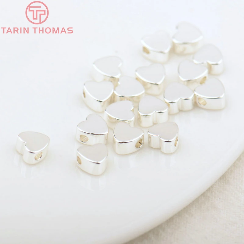 

Латунные бусины-разделители в форме сердца, 5 мм, серебряного цвета, 2000 шт.