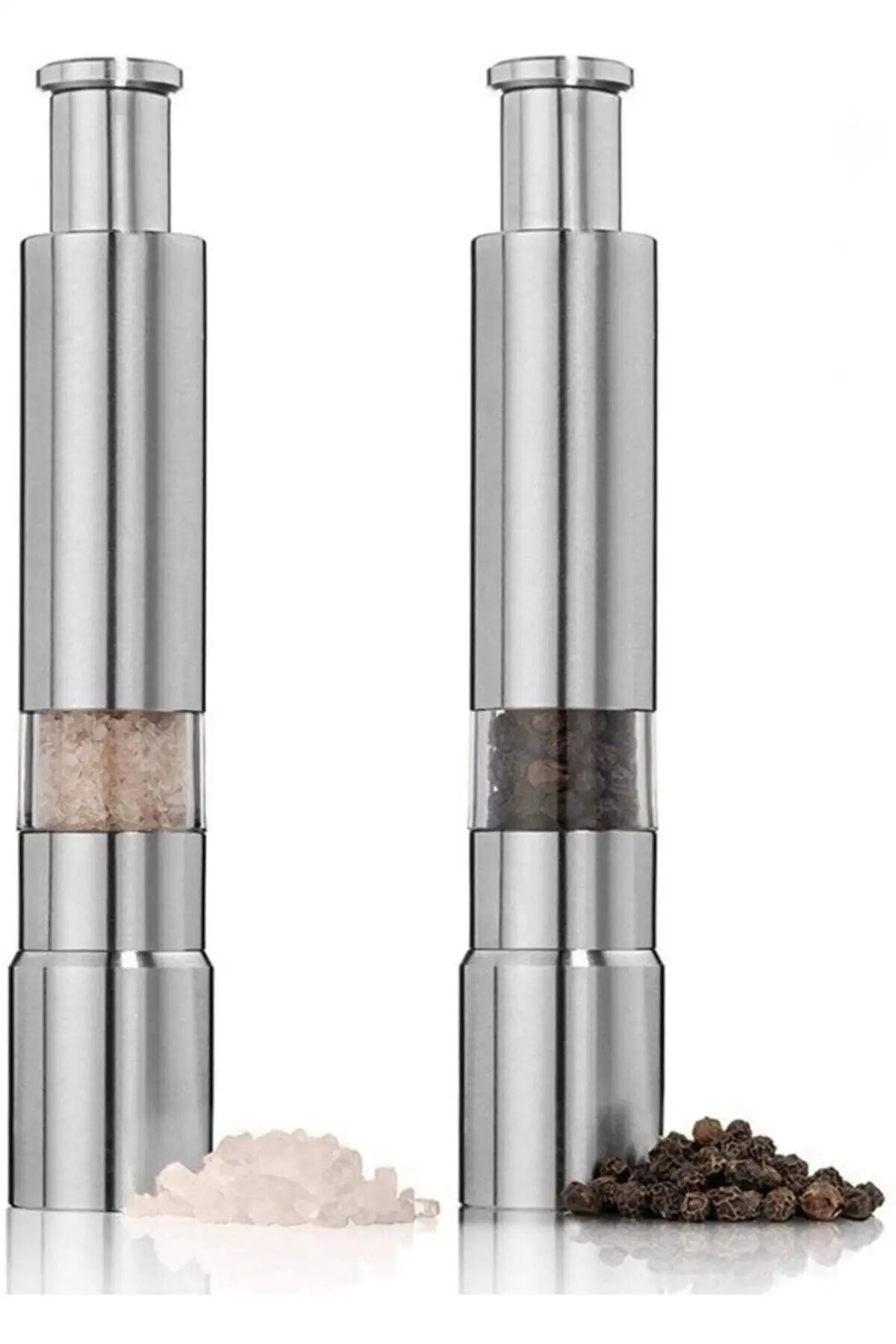 

-Black pepper salt Spice Grinder Auto-Push Steel Mill (1 Pcs)