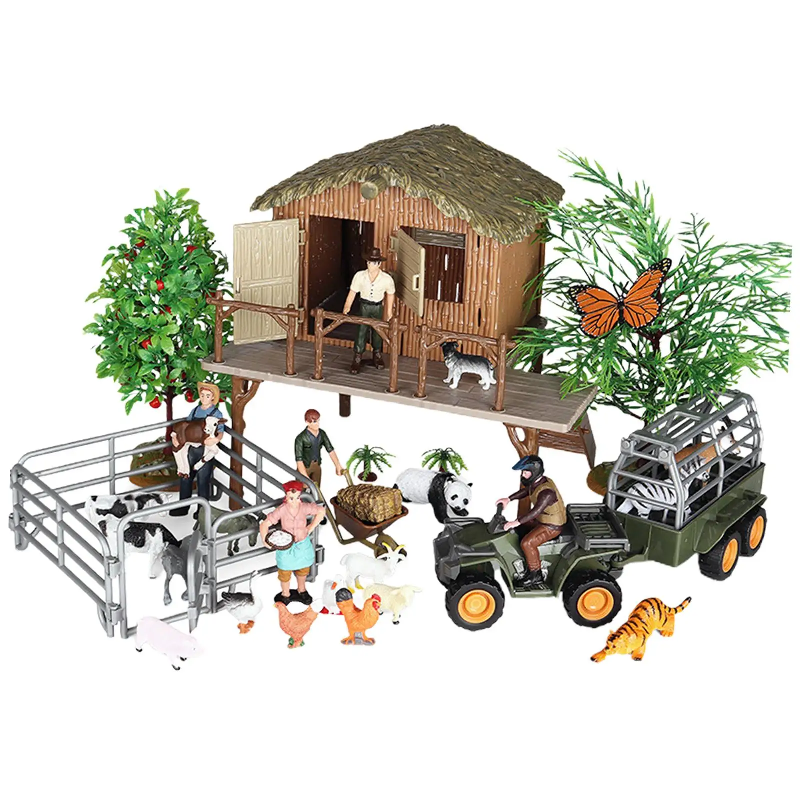 

Farm House Model Action Figures Playset Educational Learning Toy Figurines Horse Stable Barn Toy Set for Kids Boys Girls