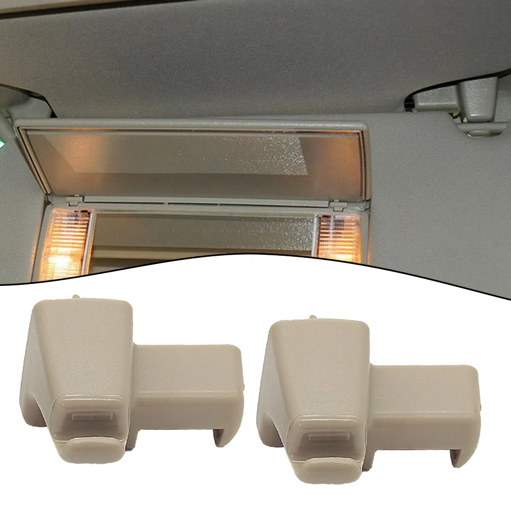 

2pc Car Sun Visor Retainer Clip Clasp EGP000040NUG EGP000050NUG For Range Rover L322 2003-2012 Left Side And Right Gray Plastic