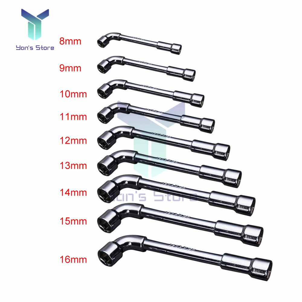 

8/9/10/11/12/13/14/15 мм L-образный перфорационный коленчатый ключ с двойной головкой наружные шестигранные втулки гаечный ключ для авторемонта ручн...