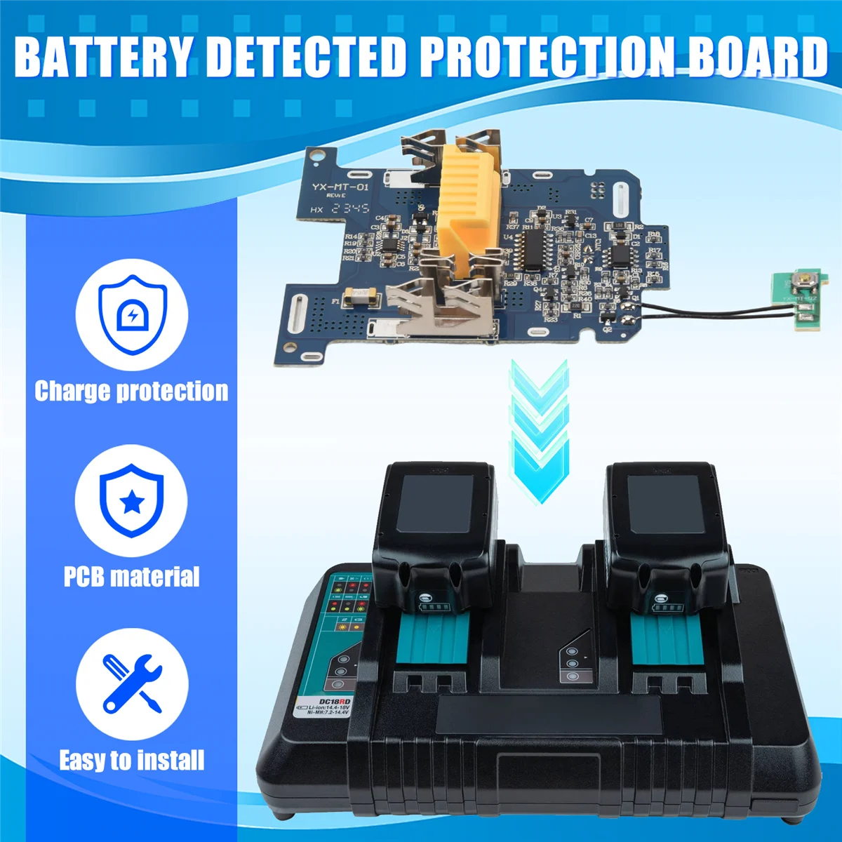 3 шт. защитная плата BMS PCB для литий-ионного аккумулятора BL1830 Makita 18 в