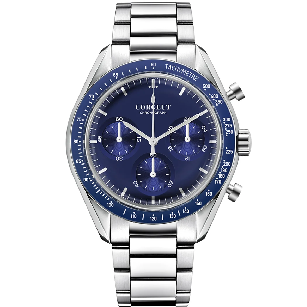 

Часы мужские спортивные с хронографом и стальным браслетом, 44 мм