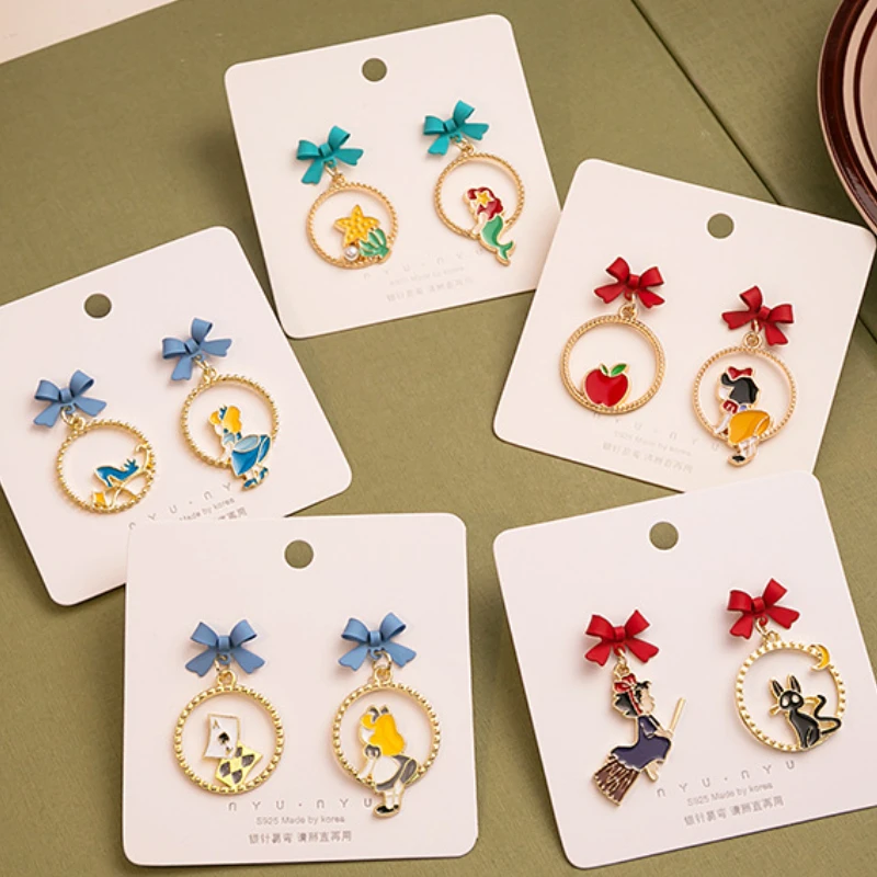 

Bowknot Cute Princess Mermaid Earrings Magic Witch Cat Unique Fashion Girl Women Jewelry Accessories Pendant Gift