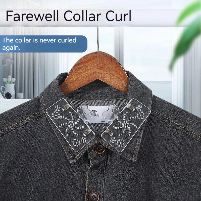 4 Pcs Shirt Collar Sticker/Clip/Folder，Collar Does Not Not Rolled Edge No Warped Tilt