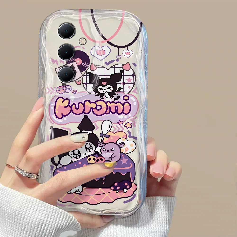 Мягкая силиконовая задняя крышка Sanrio Kuromi 3D с волнами для OPPO Reno 11 F 8 T 7 Z 6 5 4 Pro F23 F11 F9
