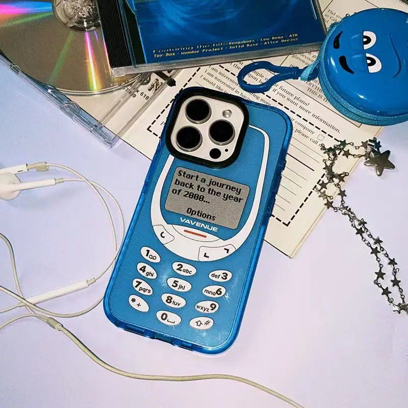 Фото Чехол для телефона Apple 16 Retro для iPhone 15 14, 13, 11, 12 Pro, 13 Pro, синий прозрачный корпус №5