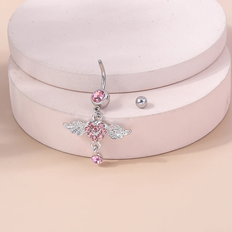 

Obega New Design Heart Crystal Angel's Wings Dangle Earrings for Women Delicate Jewelry Romantic Style Wings Zircon Drop Earring