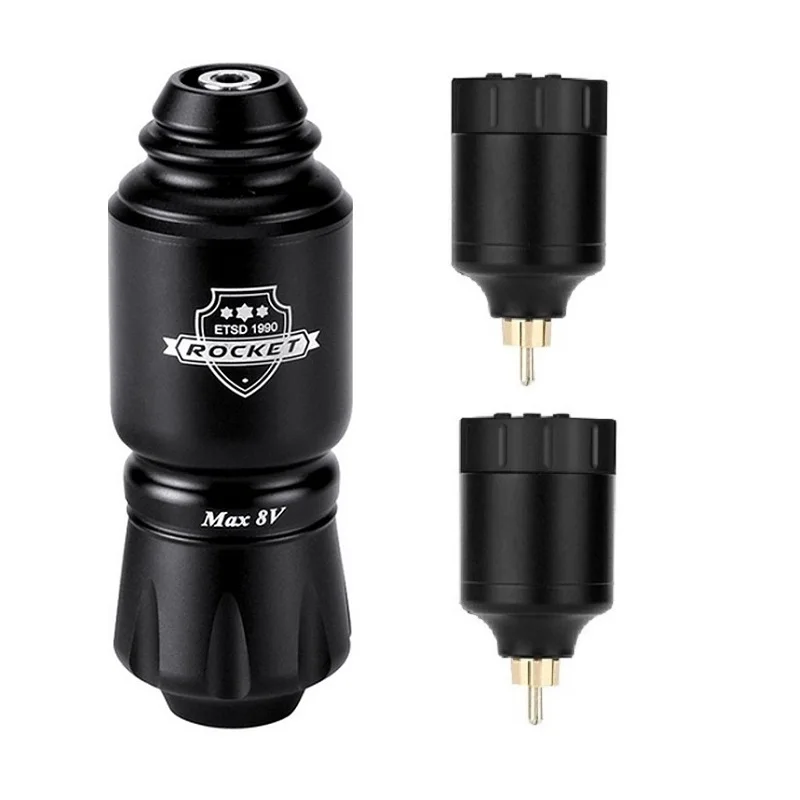 

Rocket Tattoo Machine With 2 Battery Mini Wireless Tattoo Battery Power Supply Professional RCA Jack Rotary Tattoo Short Pen Kit