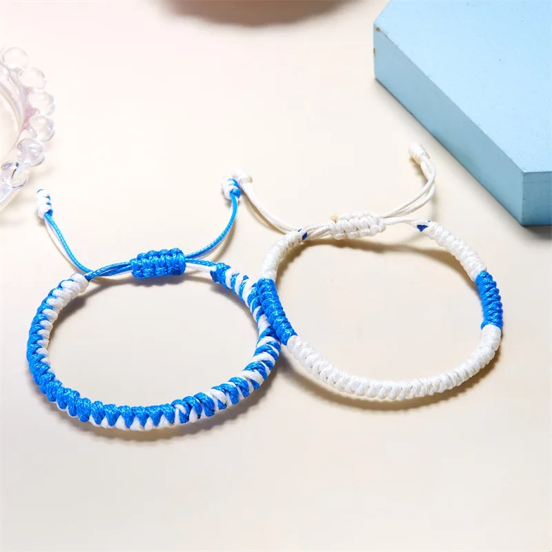 Очаровательный браслет с цветной веревкой и флагом Палестины Израиля для женщин