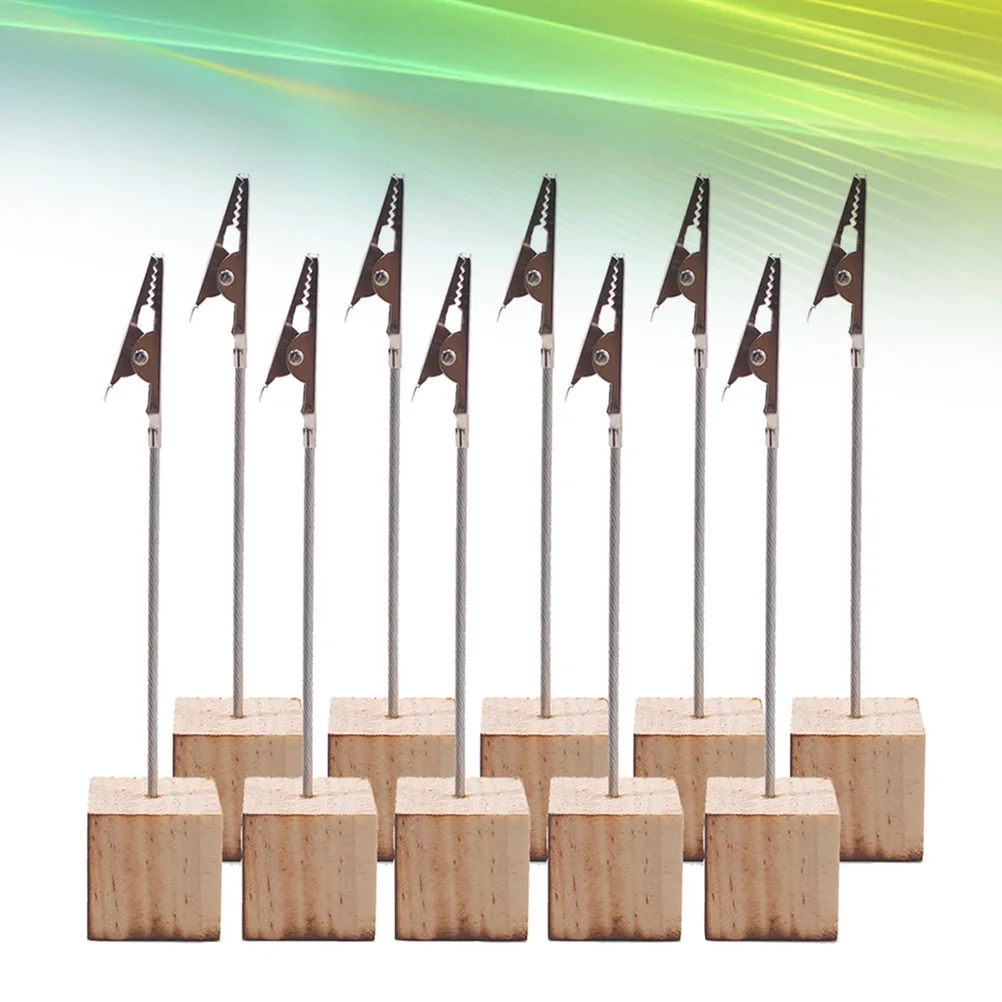 

10 Pcs Tabket Photo Holder Photo Clip Stand Business Card Holder Photo Stand Photo Holder Wooden Photo Holders Tables Office