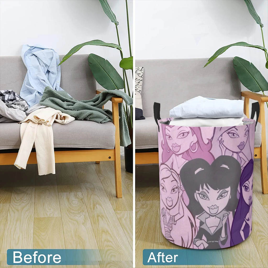 Бытовая тканевая корзина для грязной ткани ведро хранения милая кукла Братц