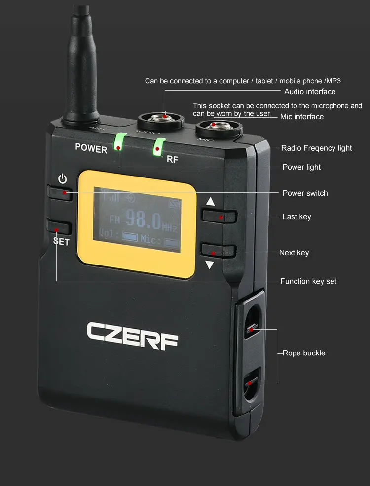76-108MHz Adjustable Portable FM transmitter |