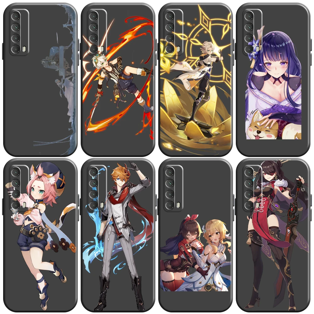 

Genshin Impact Project Game Phone Case For Huawei Honor 10 V10 10i 20 V20 20i 10 20 Lite 30S 30 Lite Pro Coque Soft Black